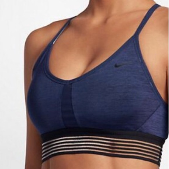 Nike Tops - Nike Womens INDY Navy Blue Mesh Sports Bra Gym Top